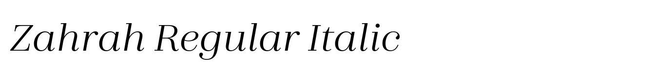 Zahrah Regular Italic